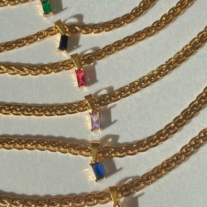 18K GOLD FILLED Vintage Choker Necklace Women Choker Necklace, WATERPROOF Gold Gift Jewelry Anti Tarnish Gemstone Zircon Necklace image 7