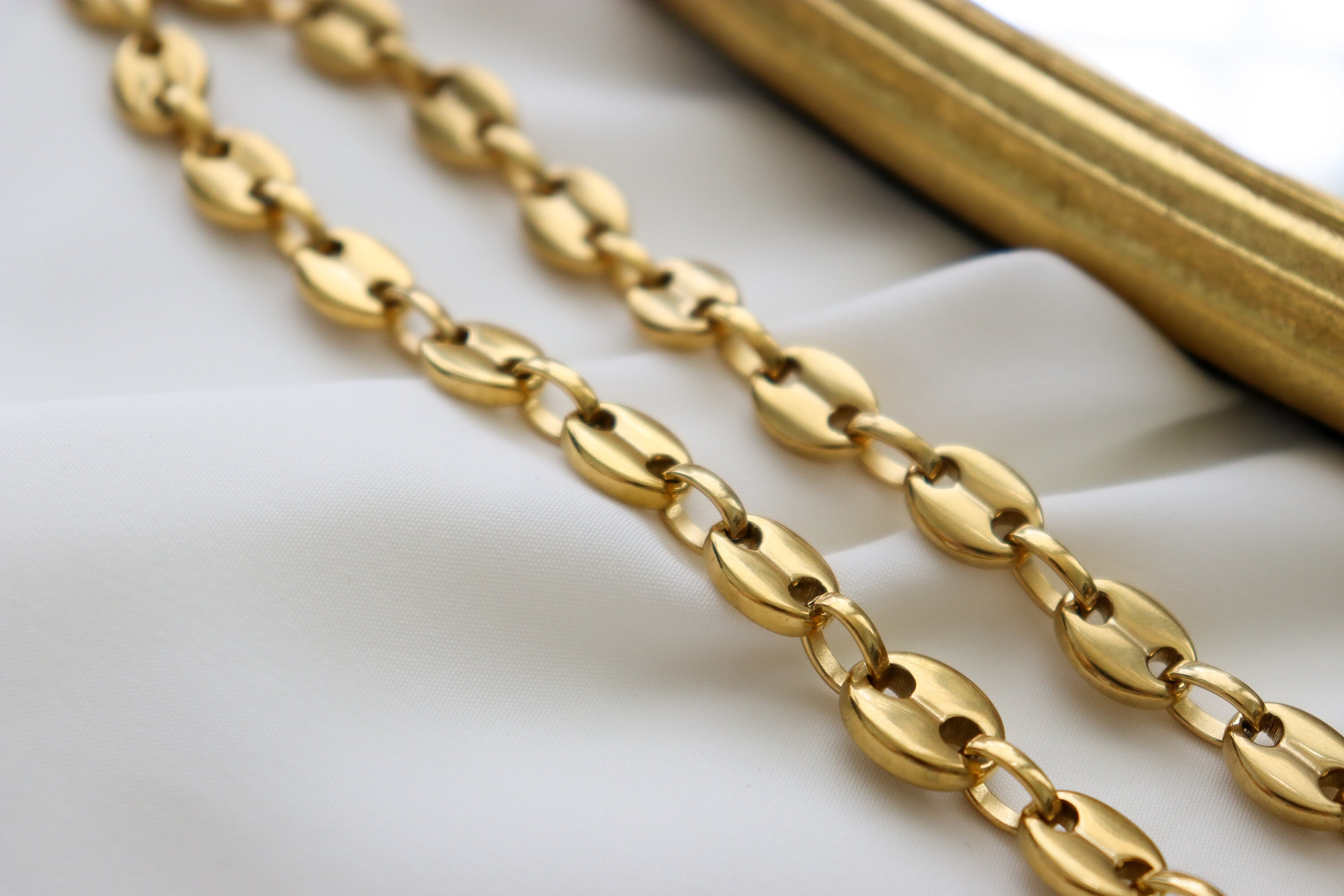 18K Oro Cadenas de grano de café Collares para las mujeres Etsy 18K Oro Cadenas de grano de café Collares para las mujeres Etsy