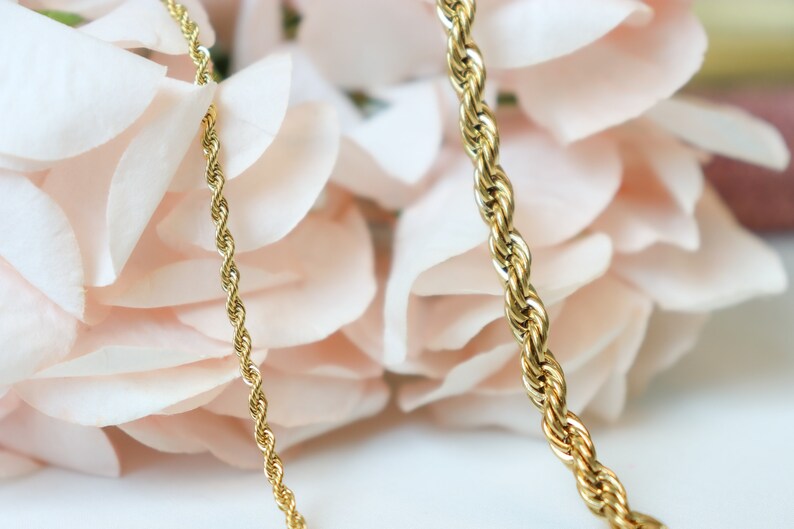 Gold Twist Chain Rope Chain Choker 18K Gold Stainless Steel Etsy