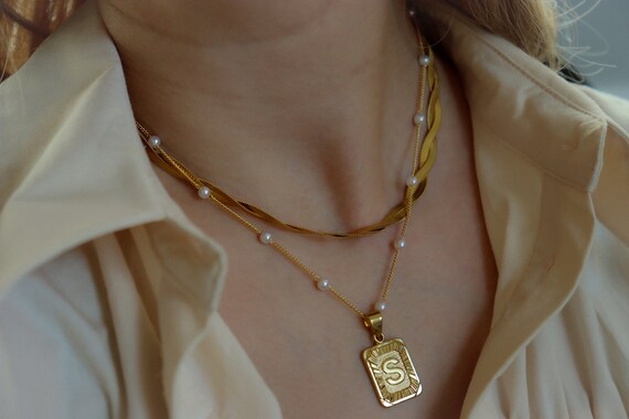 Initial clearance necklace etsy