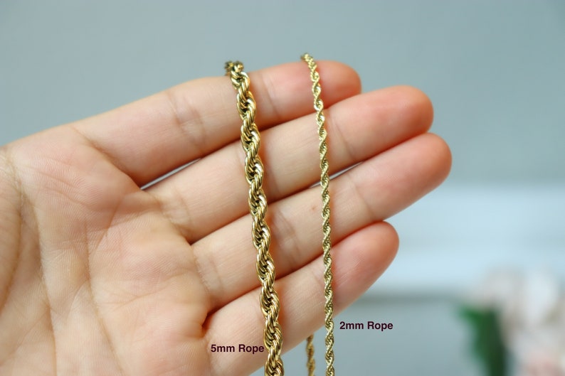 18k Gold Twist Chain Rope Chain Choker 18K Gold Stainless Etsy