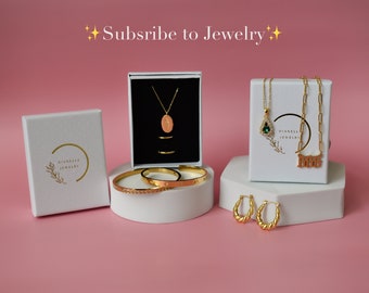 Jewelry Subscription Box • Mystery Surprise Box • Jewelry for Every Week or Month • Jewelry Club • Her Gift Necklaces Earrings Rings Anklets