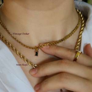 18K GOLD FILLED Vintage Choker Necklace Women Choker Necklace, WATERPROOF Gold Gift Jewelry Anti Tarnish Gemstone Zircon Necklace image 6