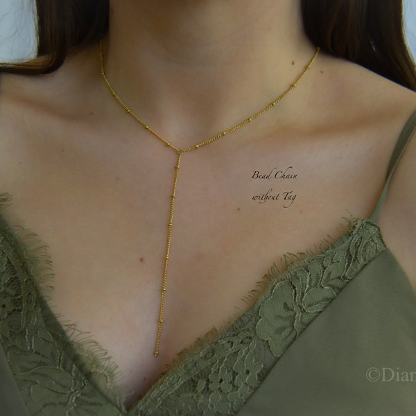 Long Y Necklace Etsy