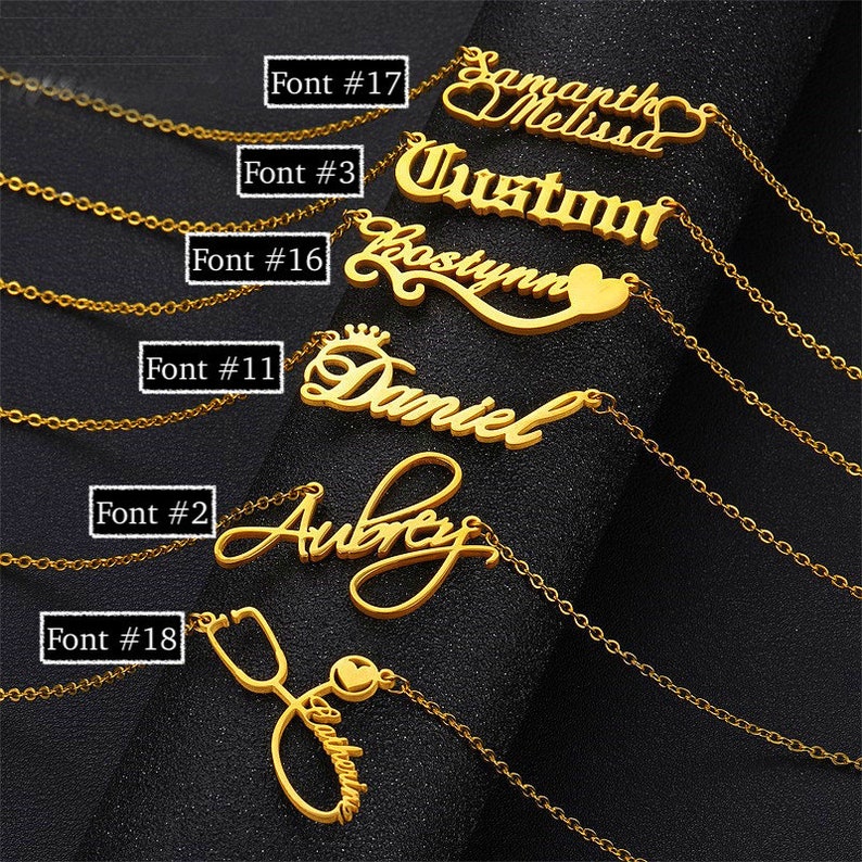 Custom Name Necklace Gold Filled Customized Cursive Script Font Personalized Jewelry Gifts Minimalist Handmade Best Gift For Her Mom Friend image 3