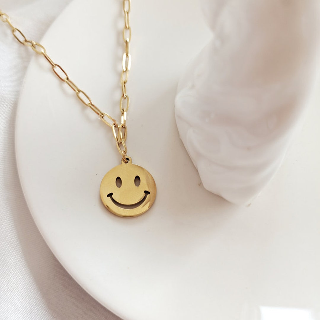 SMOL Smiley Face Phone Strap, Happy Face Emoji and Pearl Cell Phone Ch