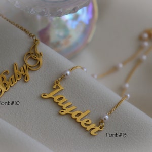 Custom Name Necklace Gold Filled Customized Cursive Script Font Personalized Jewelry Gifts Minimalist Handmade Best Gift For Her Mom Friend image 8