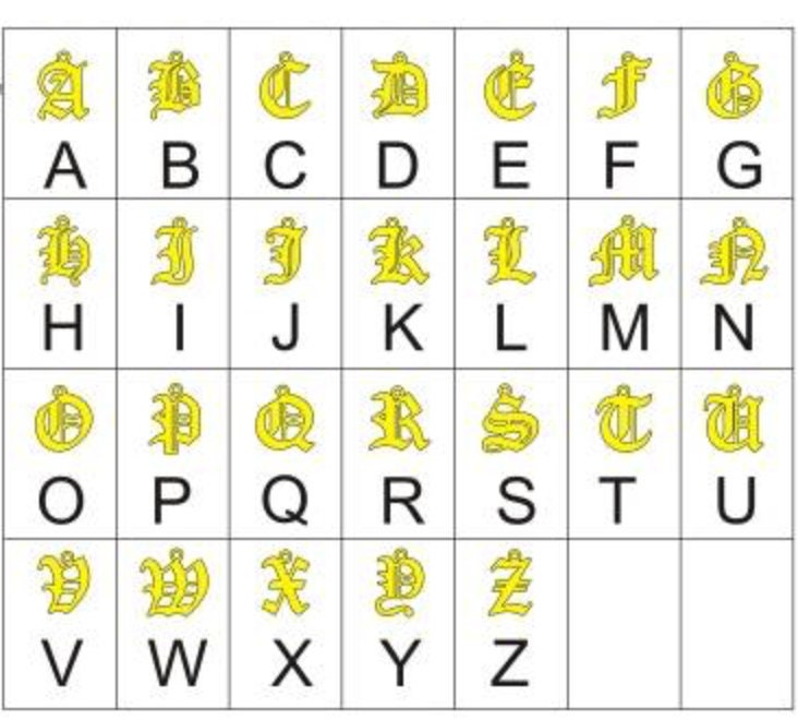 Gold Filled Old English Name Necklace, Old English Initial Necklace