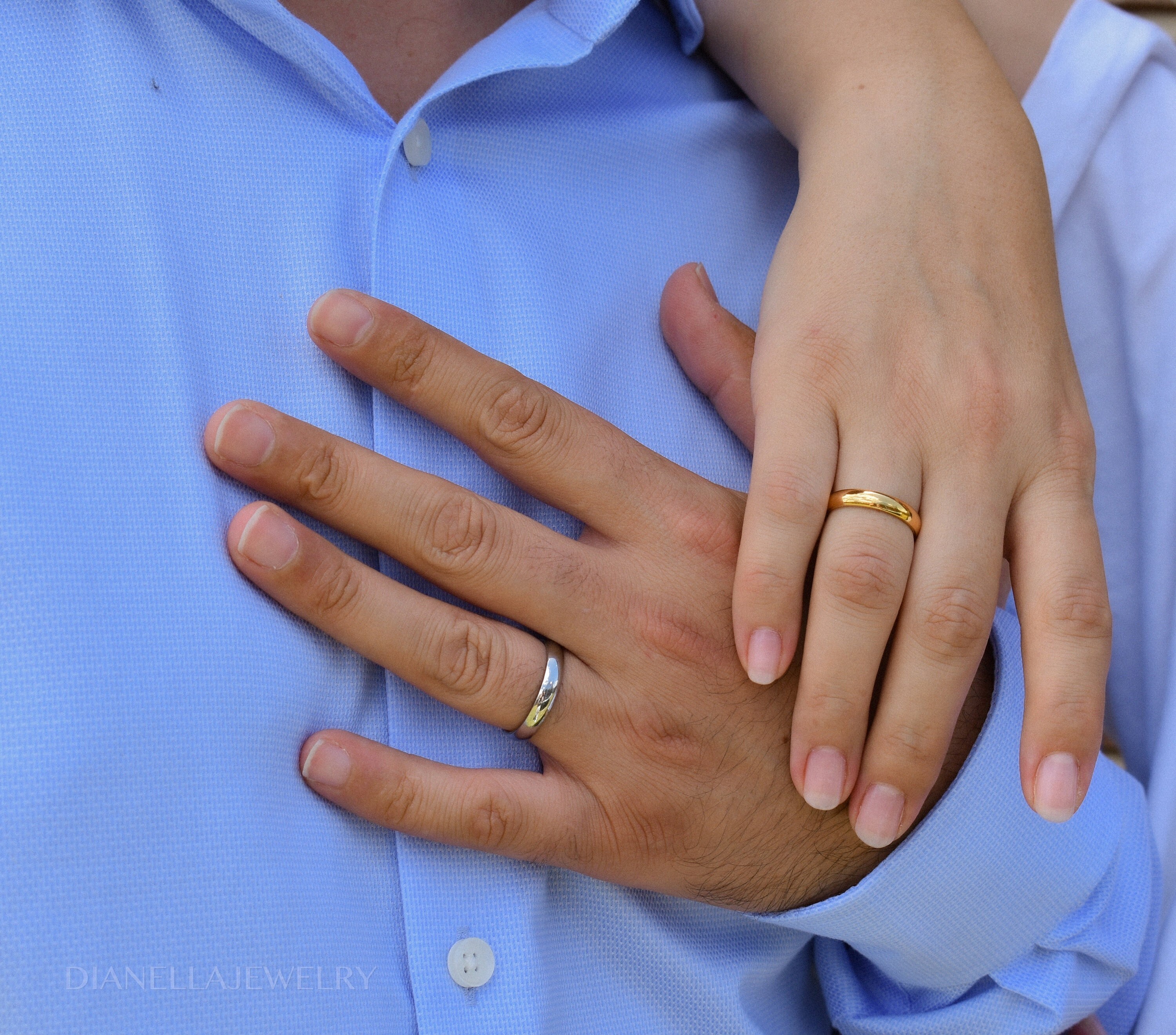 Artificial Diamonds Band Ring Love Couple Band - Temu