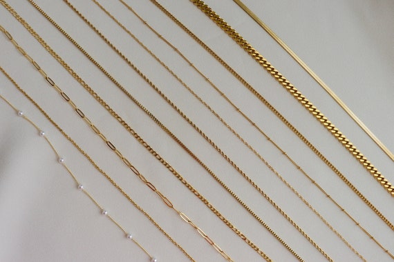 GOLD Chain Necklaces Layering Necklace Vine Chain Twist Chain