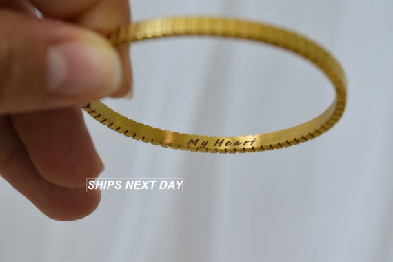 Gold FILLED Bangle ID Engraved Custom Bracelets Crystal Multistone Name Bracelet Couples Love Friendship Cuff WATERPROOF Personalized Gifts