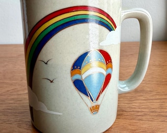 Vintage Otagiri Japan Rainbow Hot Air Balloon Seagull Ceramic Coffee Tea Mug