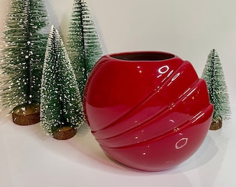 Crimson Art Deco Style Vase