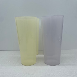 Vintage Clear, Yellow Tupperware Tumbler Cups | 107-41, 107-42