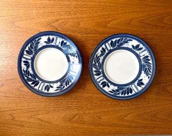 Pair of Vintage Dansk Ceylon Blue & White Saucer Plates | Made in Japan, Mid Century Kitchen Serving Platter