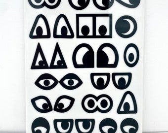 IKEA GLÖDANDE Ceramic Trivet Pop Art Black and White Eyes | Limited Edition