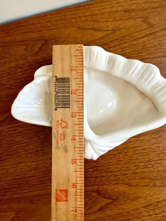 Vintage White Ceramic Double Shell Seashell Dish … - image 11