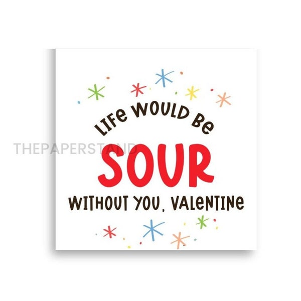 Life Would Be Sour Without You Square Cookie Card, Printable Cookie Tag, Cookie Packaging, Cookie Tags, Printable Cookie Tag