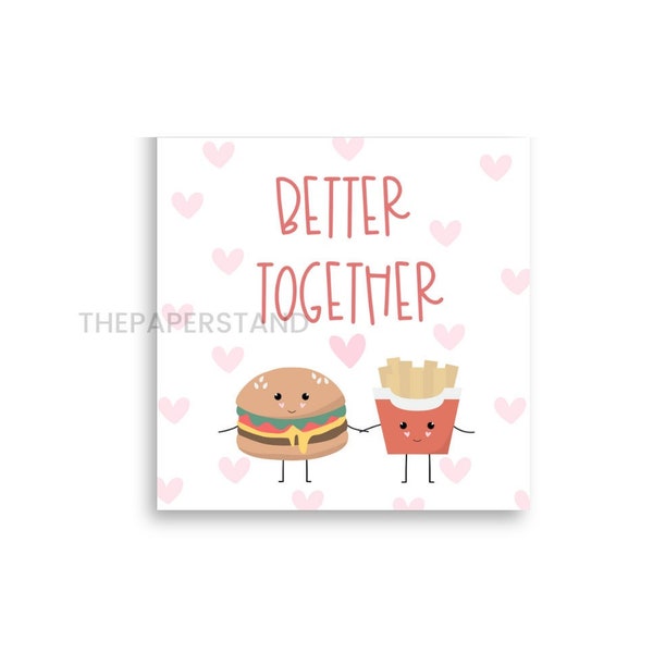 We Go together Like Tag for Cookies, Better Together Square Cookie Tag, Printable Cookie Gift Tag, Valentines Tag, Mini Cookie Packaging