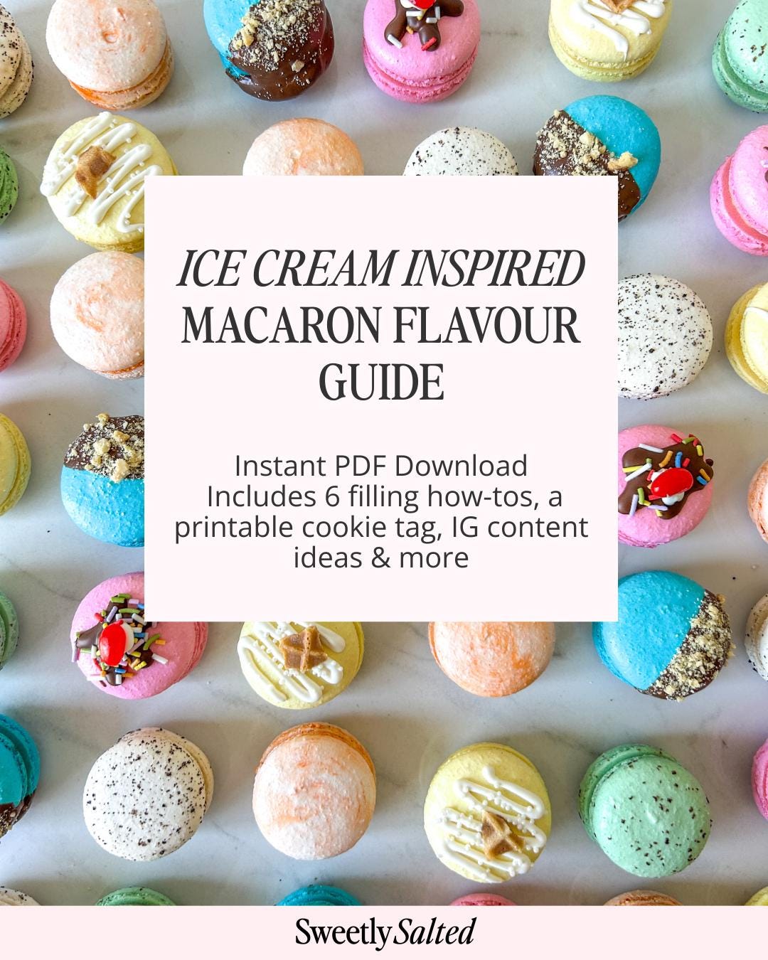Ice Cream Macaron Flavour Guide Printable | Digital Flavour Menu for ...