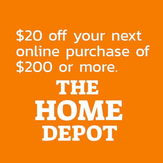The Home Depot INSTANT Coupon for ONLINE ONLY purchases Etsy