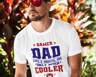TShirt For Fathers Day Gaming Tshirt Gaming Dad Gift Crew Neck Graphic Dad Shirt