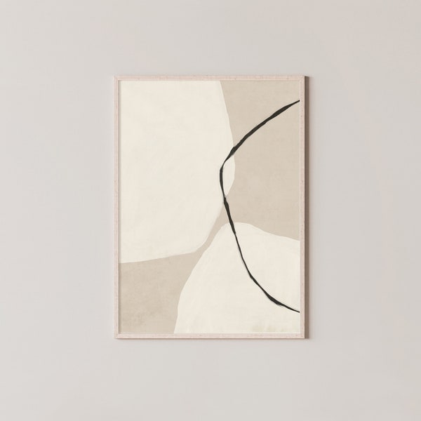 Neutral Abstract prints, earth tone print, Mid-Century modern art, Neutral poster, Beige Wall Art, Ardeco, Immediate printing.