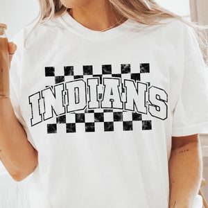 Retro Indians Checkered PNG: Sublimation & DTF Design (Digital Download)