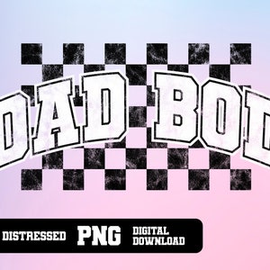 Retro Dad Bod png-ontwerp voor sublimatie of DTF, Checkered Dad Bod png-ontwerp, Varsity retro sublimatieontwerp, Commercieel gratis png