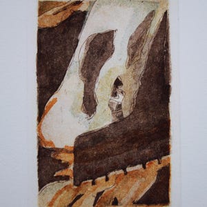 "Die figurative, wiederverwendbare Original Radierung ""Badender I"" in der Landschaft, figurative, ungerahmt, original britische Kunst."