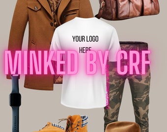 Minked by CRF 3001 White Unisex T-shirt Mock Up Men tee mockup Minked mockup Styleboard FlatLay MOCKUP