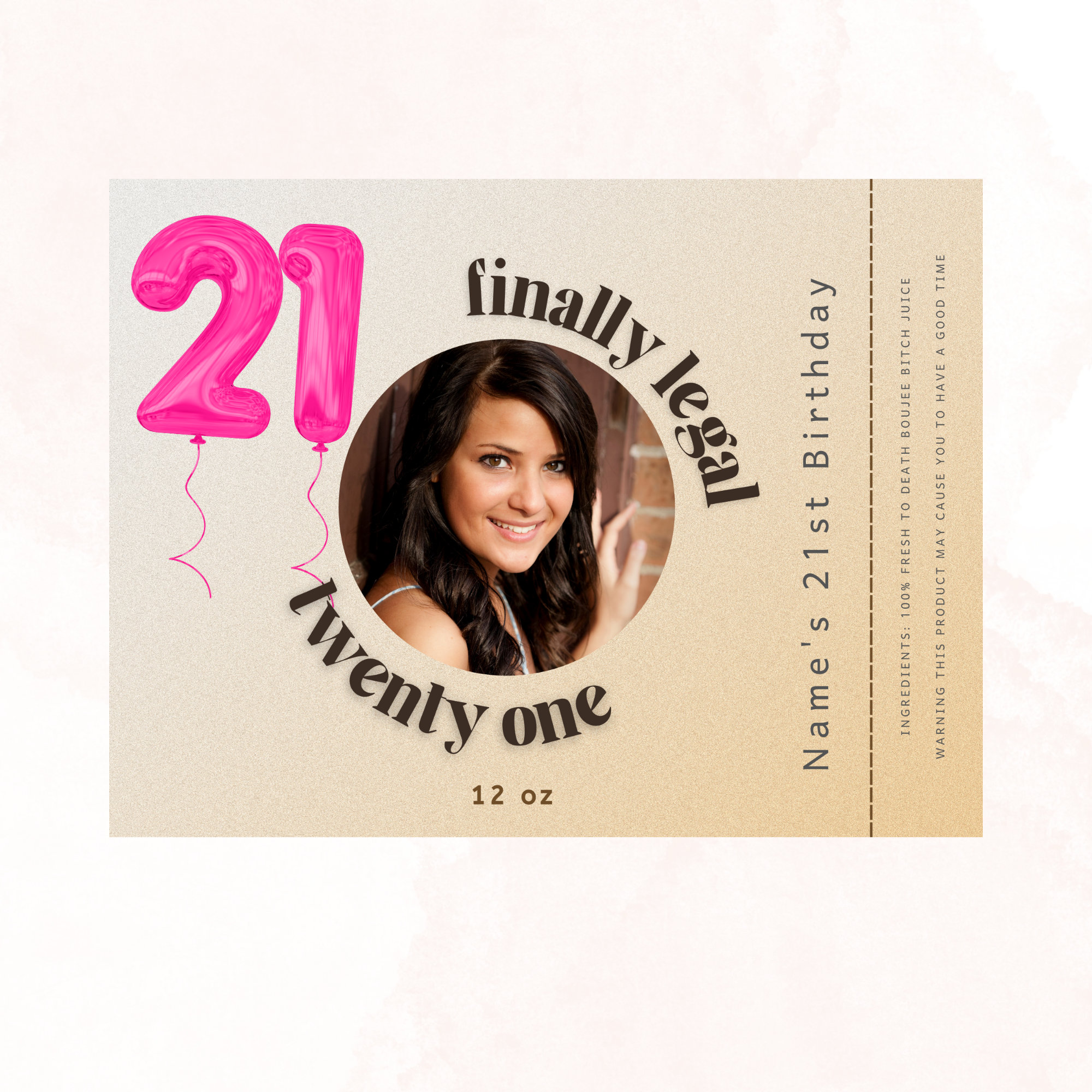Custom 21st Birthday Skinny Can Stickers - Personalized Party Favors ...