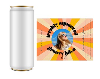 Groovy Bachelorette Skinny Can Label, Theme Party, Customized Seltzer Label, Skinny Can Label/Sticker, Customizable Bachelorette Can Sticker
