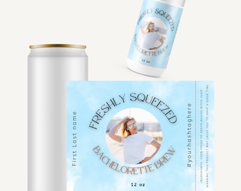 Brides on Cloud 9 Bachelorette Skinny Can Label, Theme Party, Customized Seltzer Label, Skinny Can Label/Sticker, Customizable Bride Sticker