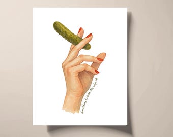 Kitchen Wall Art Pickle Prints,  Funny Pickle Wall Art, Foodie Poster for Eclectic Home Decor, Unique Pickle Gifts, Instant Download