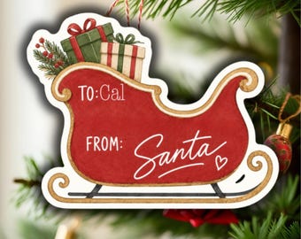Personalisierte Weihnachtsmann-Geschenkaufkleber, Aufkleber vom Weihnachtsmann, Kinderweihnachten, Aufkleber für Gastgeschenke, Namensetiketten für Geschenke