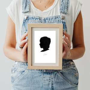 Custom Silhouette Side Profile Portrait - Digital Download,  Gift for Parents, Grandparents, or Baby Keepsakes, Family Portraits, Wall Art