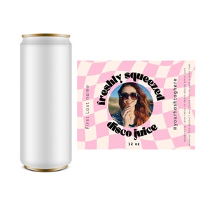 Bachelorette Skinny Can Label, Disco Theme Party, Customized Seltzer Label, Skinny Can Label/Sticker, Customizable Bachelorette Can Sticker