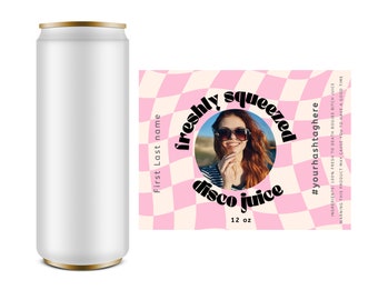 Bachelorette Skinny Can Label, Disco Theme Party, Customized Seltzer Label, Skinny Can Label/Sticker, Customizable Bachelorette Can Sticker