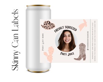 Bides Just Wanna Have Fun Skinny Can Label, Country Bachelorette Theme, Customized Seltzer Label, Skinny Can Sticker, Personalize Photo Can