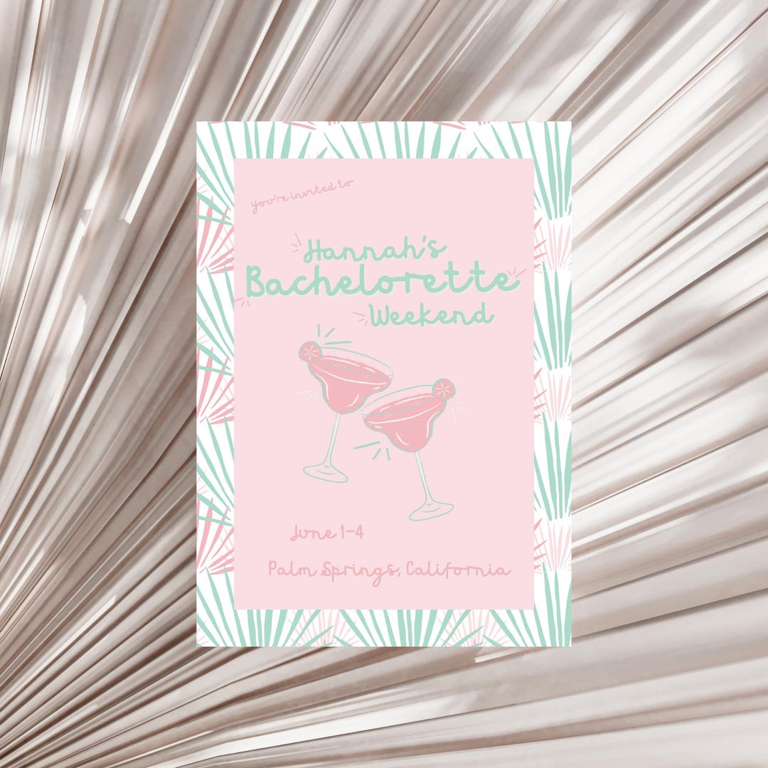 Bachelorette Party Itinerary Template, Travel Itinerary Girls Trip, DIY