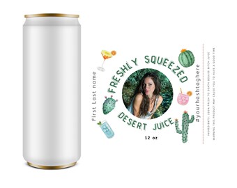 Cacti & Cocktails Bachelorette Skinny Can Label, Theme Party, Customized Seltzer Label, Skinny Can Label/Sticker, Customizable Bride Sticker