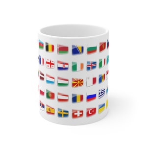 European Countries Flags Coffee Mug 11oz