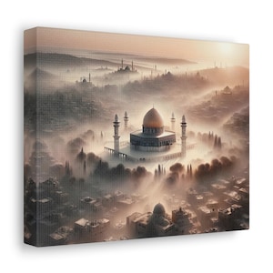 Al-Aqsa Mosque in Palestine Canvas Gallery Wraps