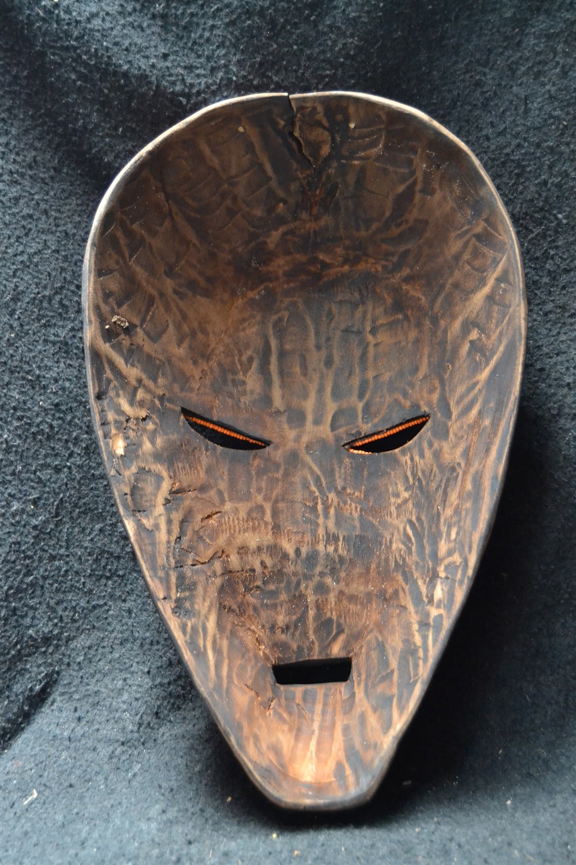 Vintage Face Mask Beaded African Face Mask Wood Décor Etsy