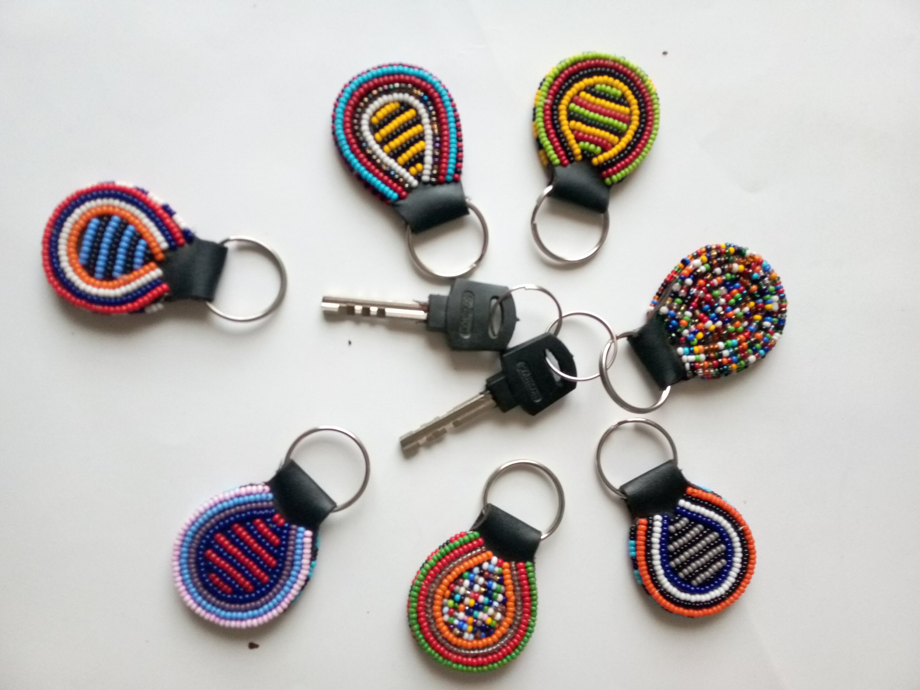 6 Wholesale Beaded Keychain African Keyholder Maasai Etsy