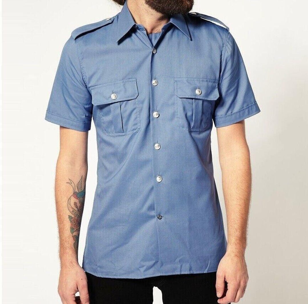 Mens Vintage Original Italian Police Shirt - Short Sleeve Vintage ...