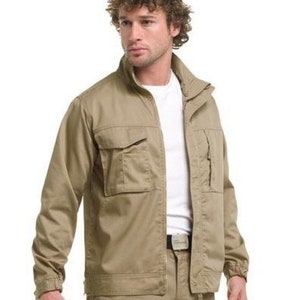 80s/90S Style Cargo Beige Workers Cotton Twill Canvas Chore Jacket Russell