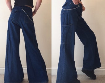 Ladies Girls Mens Vintage 90s baggy skater jeans denim trousers deadstock