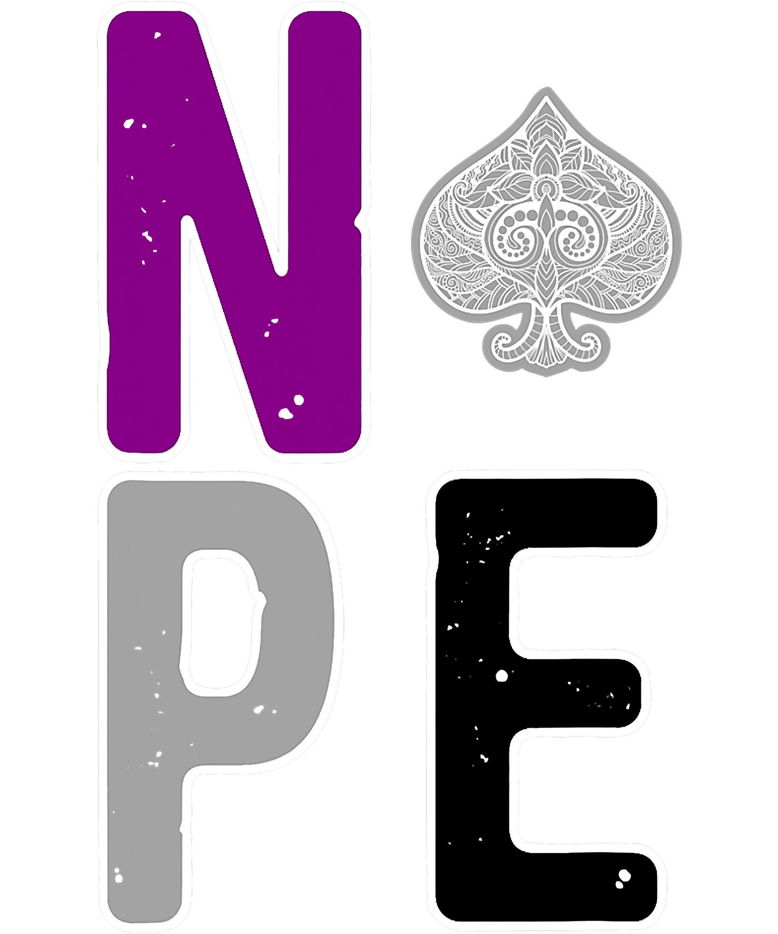 Nope Ace of Spades Asexual Pride Asexuality LGBT PNG Only Etsy